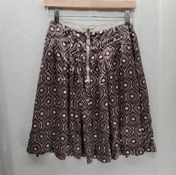 NWT KristenseN Du Nord 100% Silk Made in Italy A-line Zip $565 Skirt Size-0 - Picture 1 of 8
